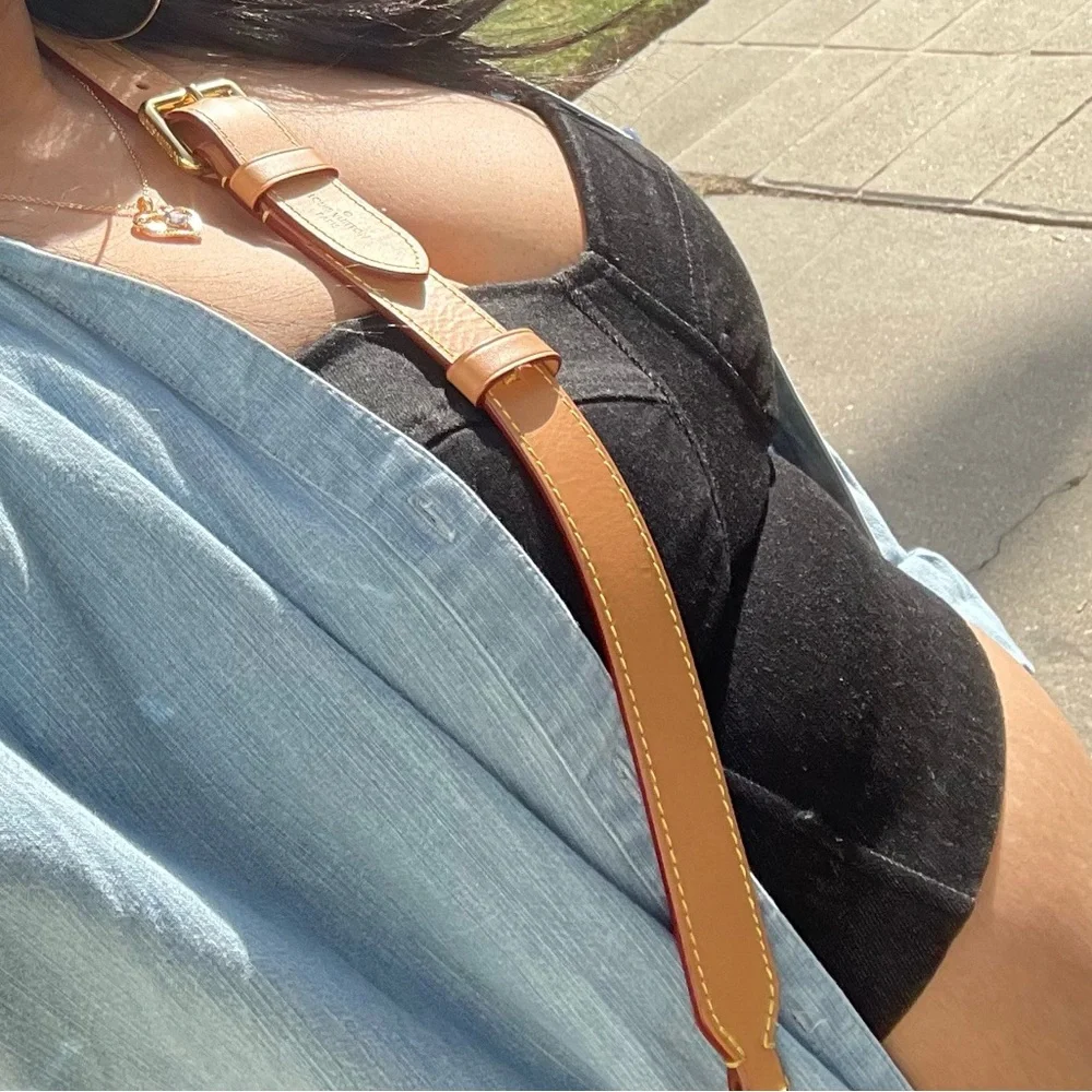 Jean crop top shirt with built in bra - Picture 1 of 5